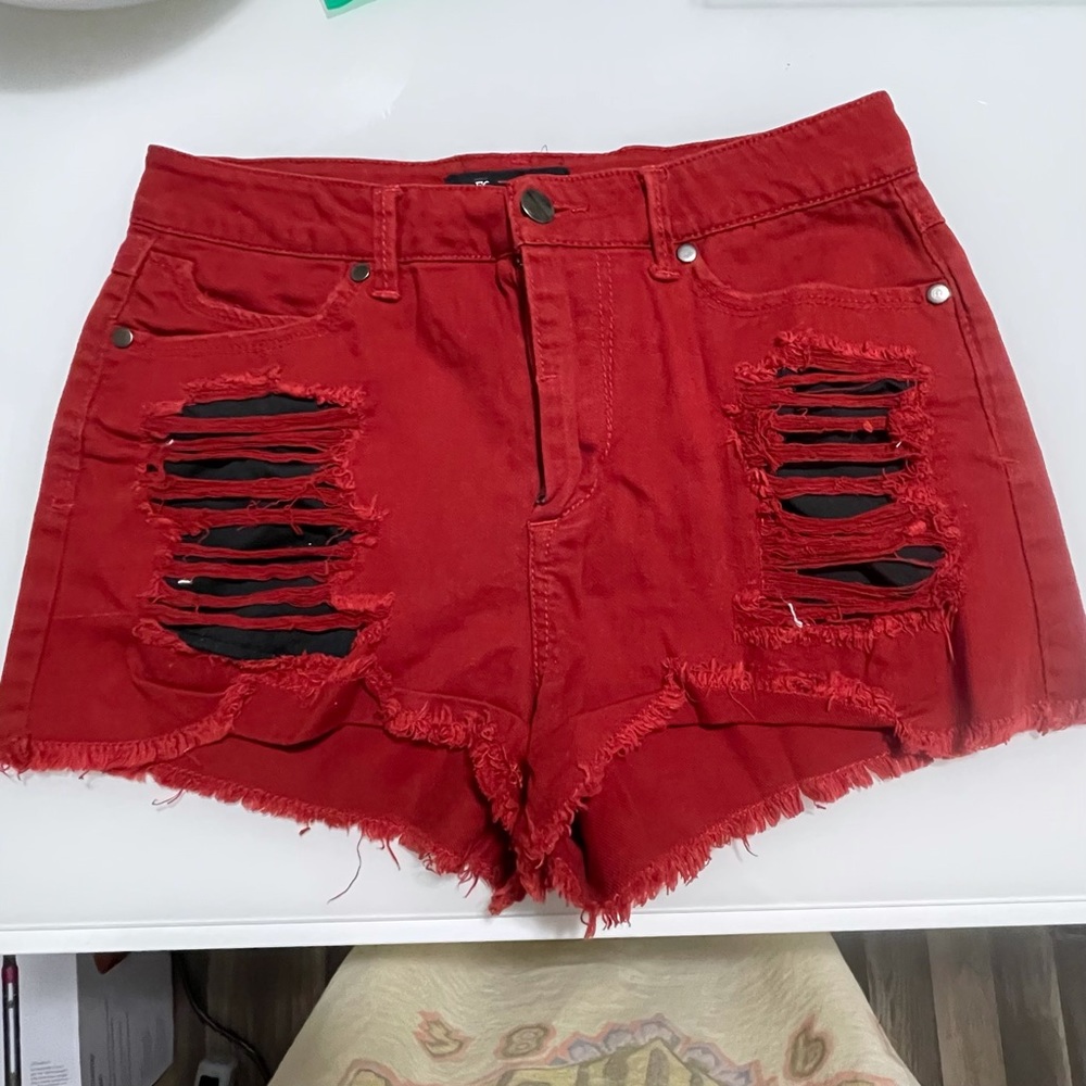 Red Forever 21 High Waisted Shorts